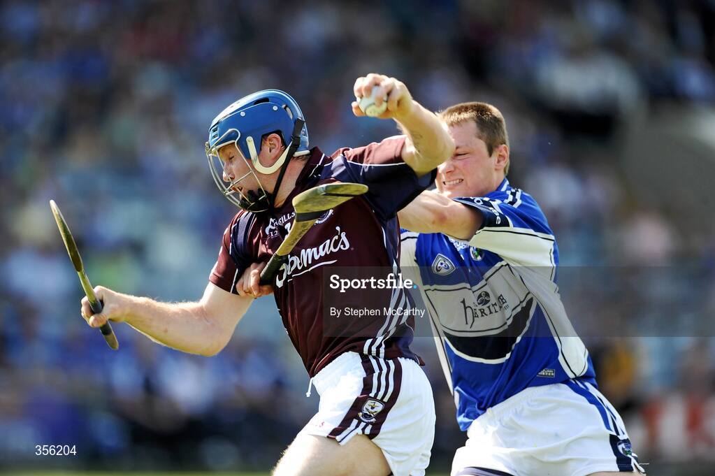 31 May 2009; Damien Hayes, Galway, in action against Brian Campion, Laois. Leinster GAA Hurling Senior Championship Quarter-Final, Laois v Galway, O'Moore Park, Portlaoise, Co. Laois. Picture credit: Stephen McCarthy / SPORTSFILE