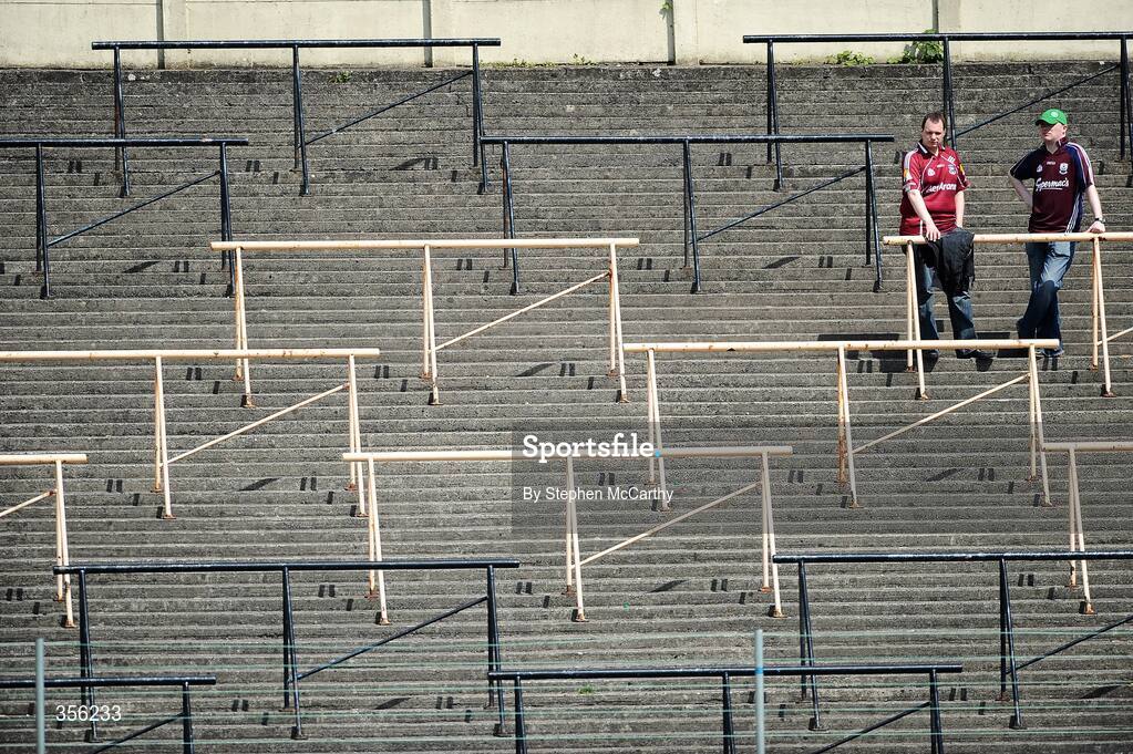 31 May 2009; Galway supporters await the start of the match. Leinster GAA Hurling Senior Championship Quarter-Final, Laois v Galway, O'Moore Park, Portlaoise, Co. Laois. Picture credit: Stephen McCarthy / SPORTSFILE