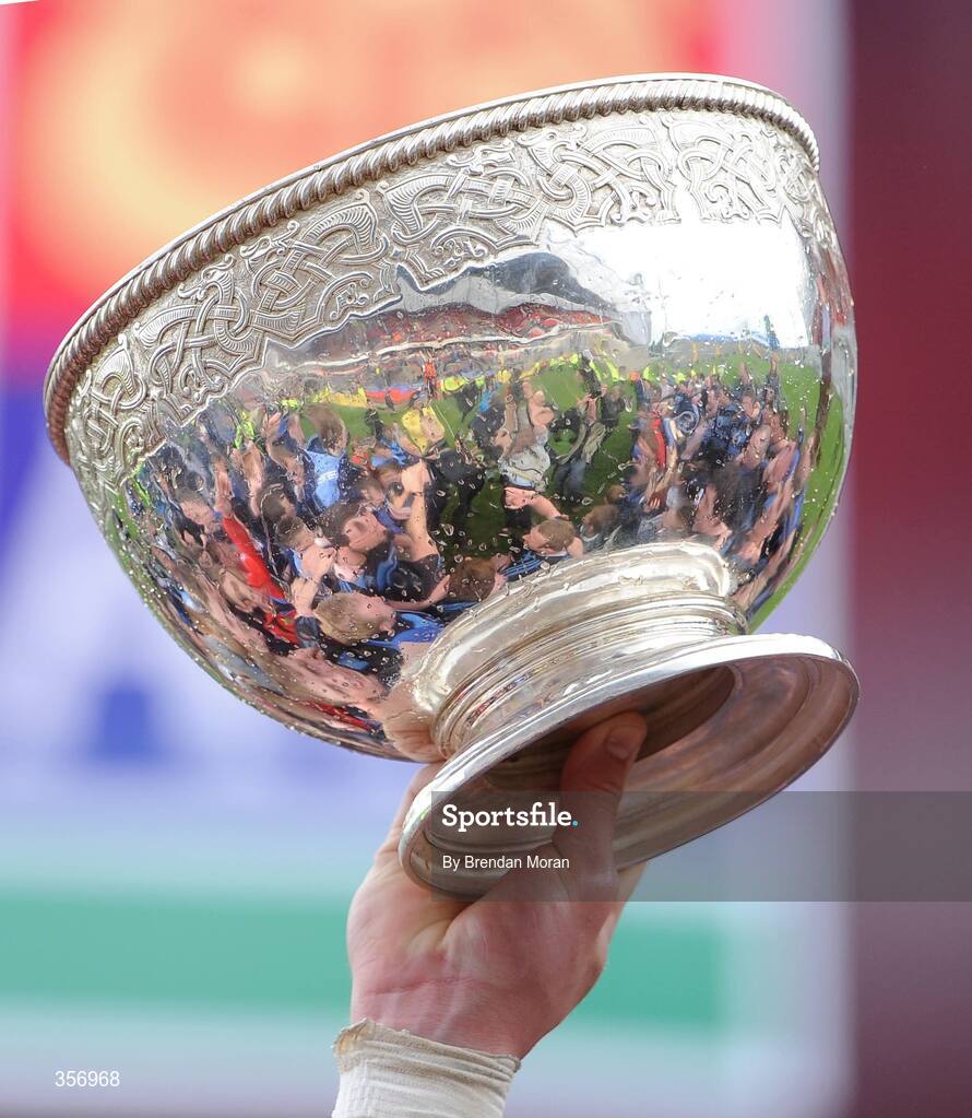 9 May 2009; A Shannon player lifts the cup after victory over Clontarf. AIB League Division 1 Final, Shannon v Clontarf, Thomond Park, Limerick. Picture credit: Brendan Moran / SPORTSFILE