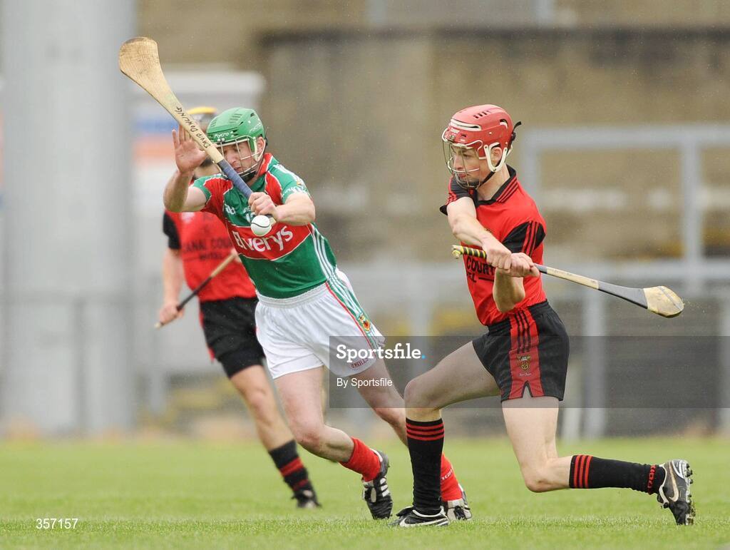 6 June 2009; Michael Ennis, Down, in action against David Dowling, Mayo. Christy Ring Cup Semi-Final, Down v Mayo, Pairc Esler, Newry, Co. Down. Photo by Sportsfile