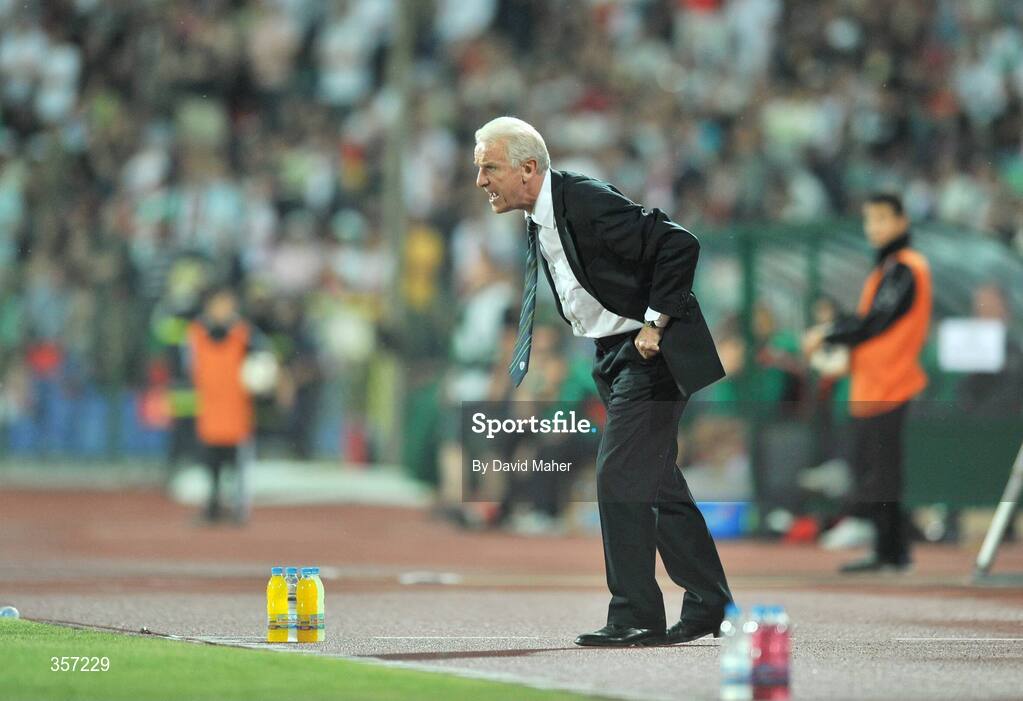6 June 2009; Republic of Ireland manager Giovanni Trapattoni during the game. 2010 FIFA World Cup Qualifier, Bulgaria v Republic of Ireland, Vasil Levski Stadion, Sofia, Bulgaria. Picture credit: David Maher / SPORTSFILE