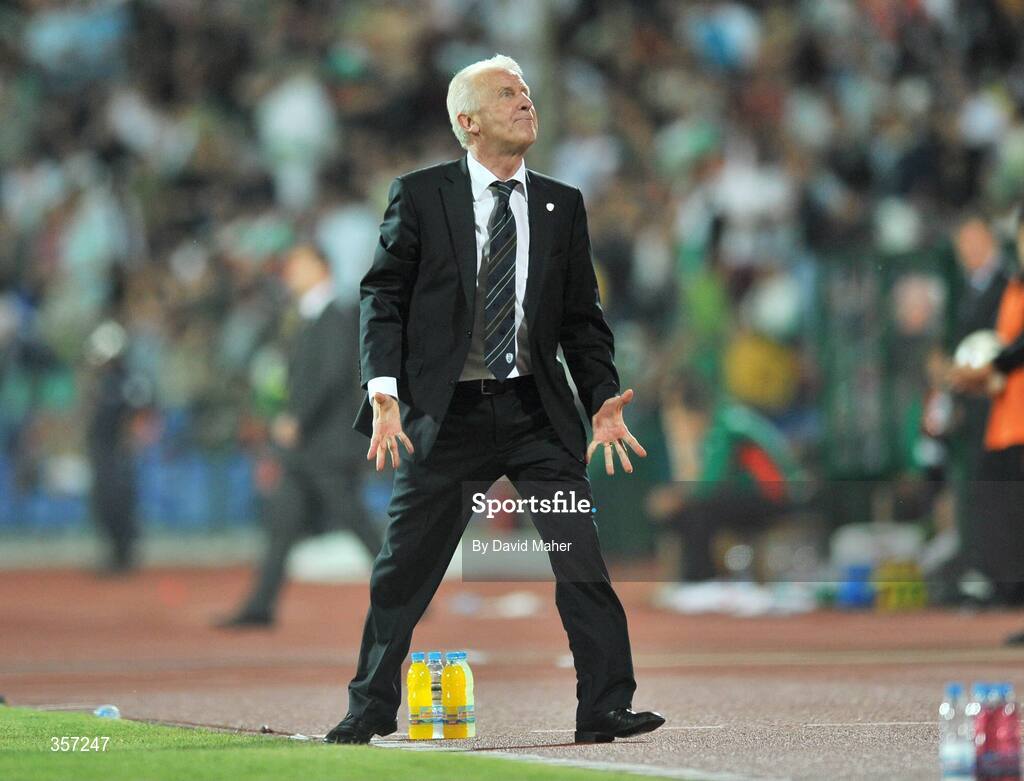 6 June 2009; Republic of Ireland manager Giovanni Trapattoni during the closing stages of the game. 2010 FIFA World Cup Qualifier, Bulgaria v Republic of Ireland, Vasil Levski Stadion, Sofia, Bulgaria. Picture credit: David Maher / SPORTSFILE