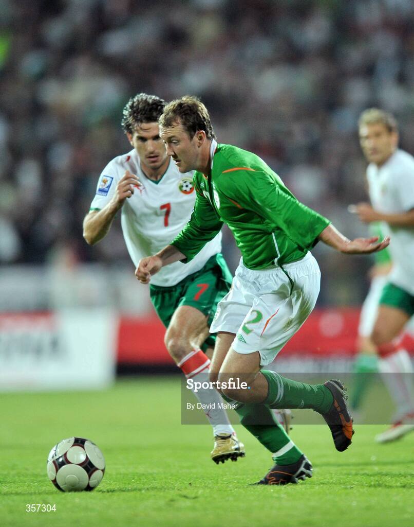 6 June 2009; Aiden McGeady, Republic of Ireland, in action against Velizar Dimitrov, Bulgaria. 2010 FIFA World Cup Qualifier, Bulgaria v Republic of Ireland, Vasil Levski Stadion, Sofia, Bulgaria. Picture credit: David Maher / SPORTSFILE