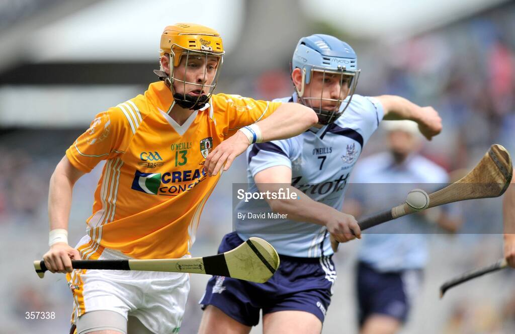 7 June 2009; Conor John McGourty, Antrim, in action against Joe Boland, Dublin. Leinster GAA Hurling Senior Championship First Round, Dublin v Antrim, Croke Park, Dublin. Picture credit: David Maher / SPORTSFILE