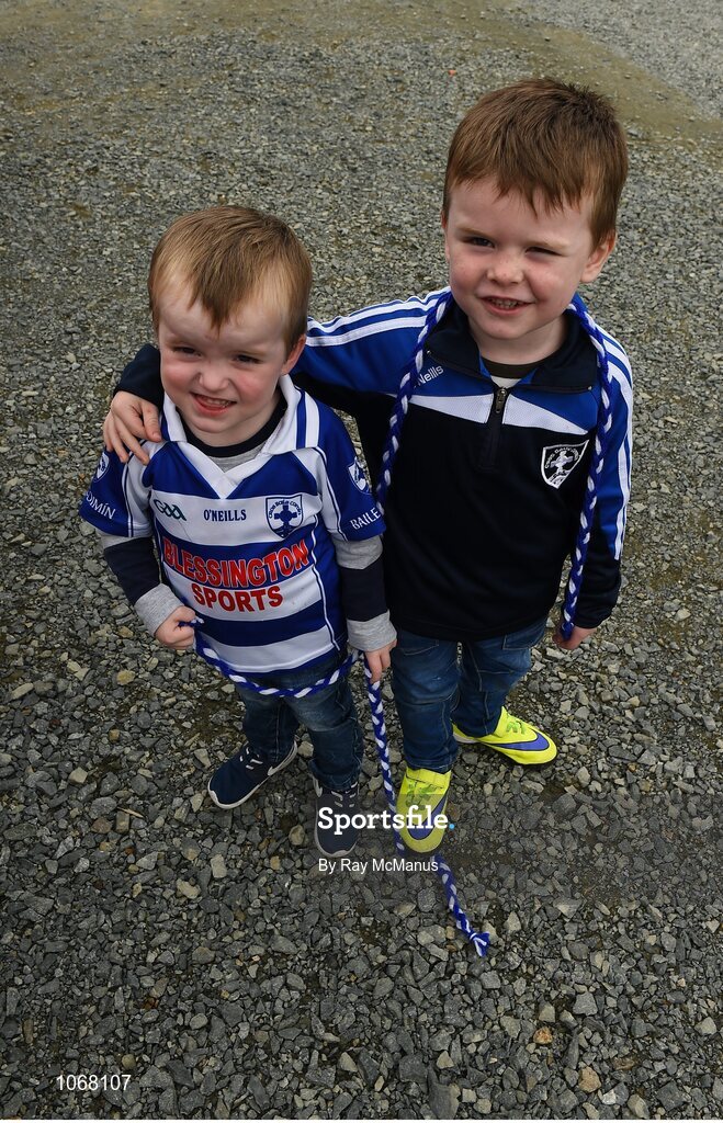 11 October 2015; Jack, age 3, and Bill Doyle, age 5, from Blessington, Co. Wicklow, ahead of the minor final between Blessington and Arklow Geraldines Ballymoney. Renault Ireland Wicklow County Senior Football Championship Final, Rathnew v St Patrick's. County Grounds, Aughrim, Co. Wicklow. Picture credit: Ray McManus / SPORTSFILE