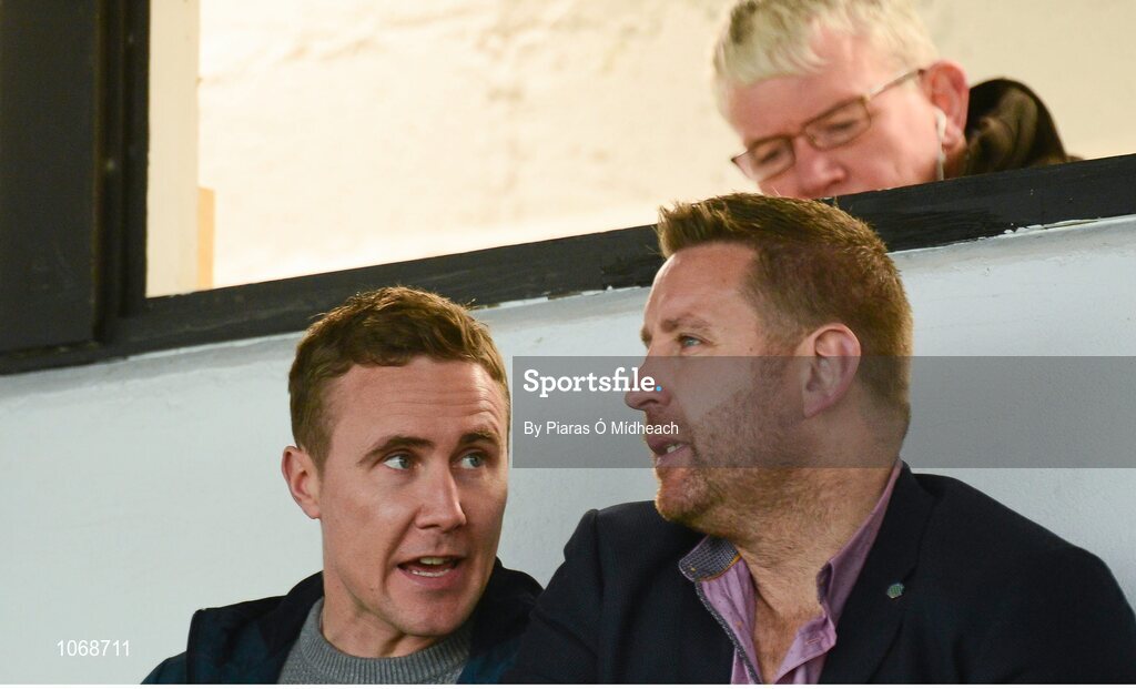 18 October 2015; Kildare senior football manager Cian O'Neill, right, with selector Brian Flanagan at the game. Kildare County Senior Football Championship Final, Athy v Sarsfields. St Conleth's Park, Newbridge, Co. Kildare. Picture credit: Piaras Ó Mídheach / SPORTSFILE