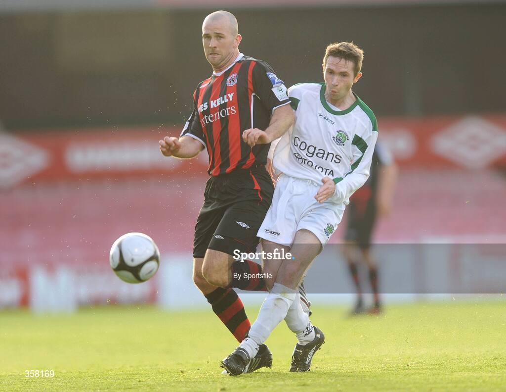 12 June 2009; Paul Keegan, Bohemians, in action against Conor Roche, Mayfield United. FAI Ford Cup Third Round, Bohemians v Mayfield United, Dalymount Park, Dublin. Photo by Sportsfile *** Local Caption ***