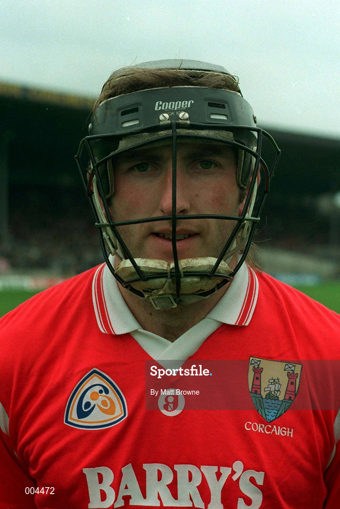 9 April 1995; Brian Corcoran of Cork ahead of the Church & General National Hurling League Quarter Final match between Offaly and Cork at Semple Stadium in Thurles, Tipperary. Photo by Matt Browne/Sportsfile