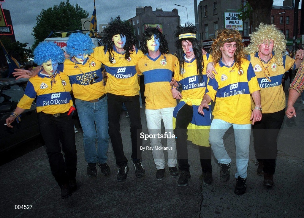 14 September 1997; Clare fans prior to the Guinness All Ireland Hurling Final match between Clare and Tipperary at Croke Park in Dublin. Photo by Ray McManus/Sportsfile