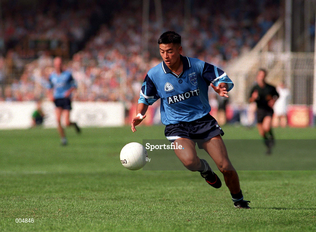 30 July 1995. Jason Sherlock, Dublin. Leinster Football Final, Dublin v Meath, Croke Park. Picture Credit: Brendan Moran/SPOIRTSFILE.