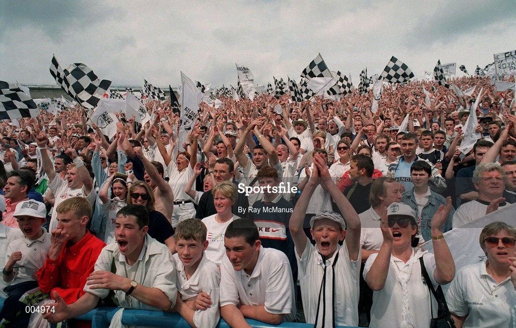 2 August 1998; Kildare supporters during the Leinster GAA Football Senior Championship Final match between Kildare and Meath at Croke Park in Dublin. Photo by Ray McManus/Sportsfile