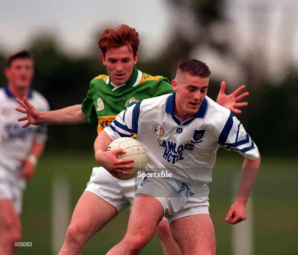 23 June 1996, Niall Geary Waterford in action against Billy O'Shea Kerry, Munster Football Championship, Picture Credit: Ray McManus/SPORTSFILE