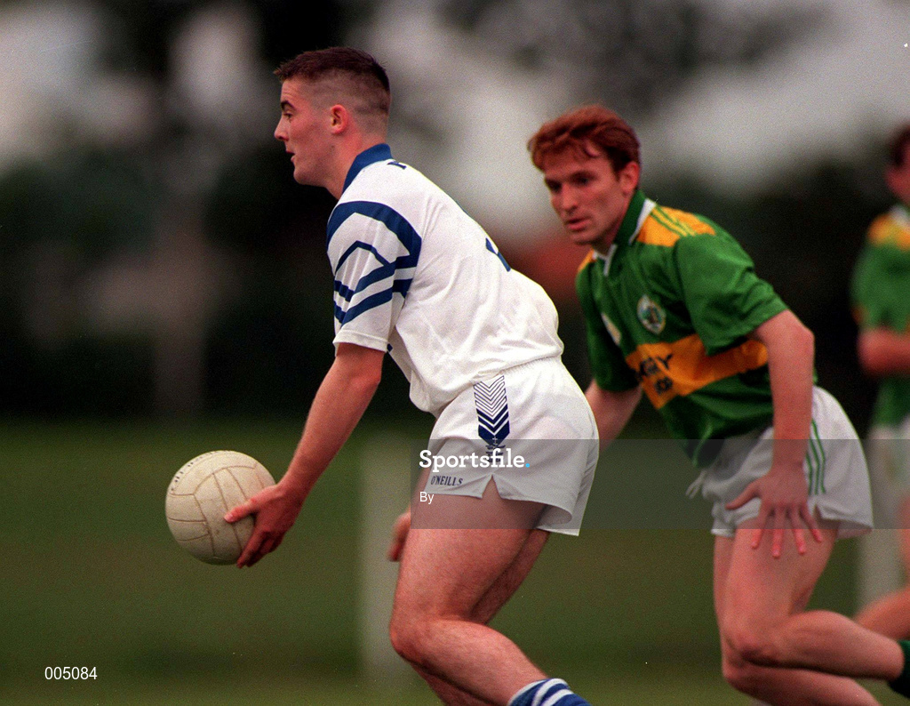 23 June 1996, Niall Geary Waterford in action against Billy O'Shea Kerry, Munster Football Championship, Picture Credit: Ray McManus/SPORTSFILE