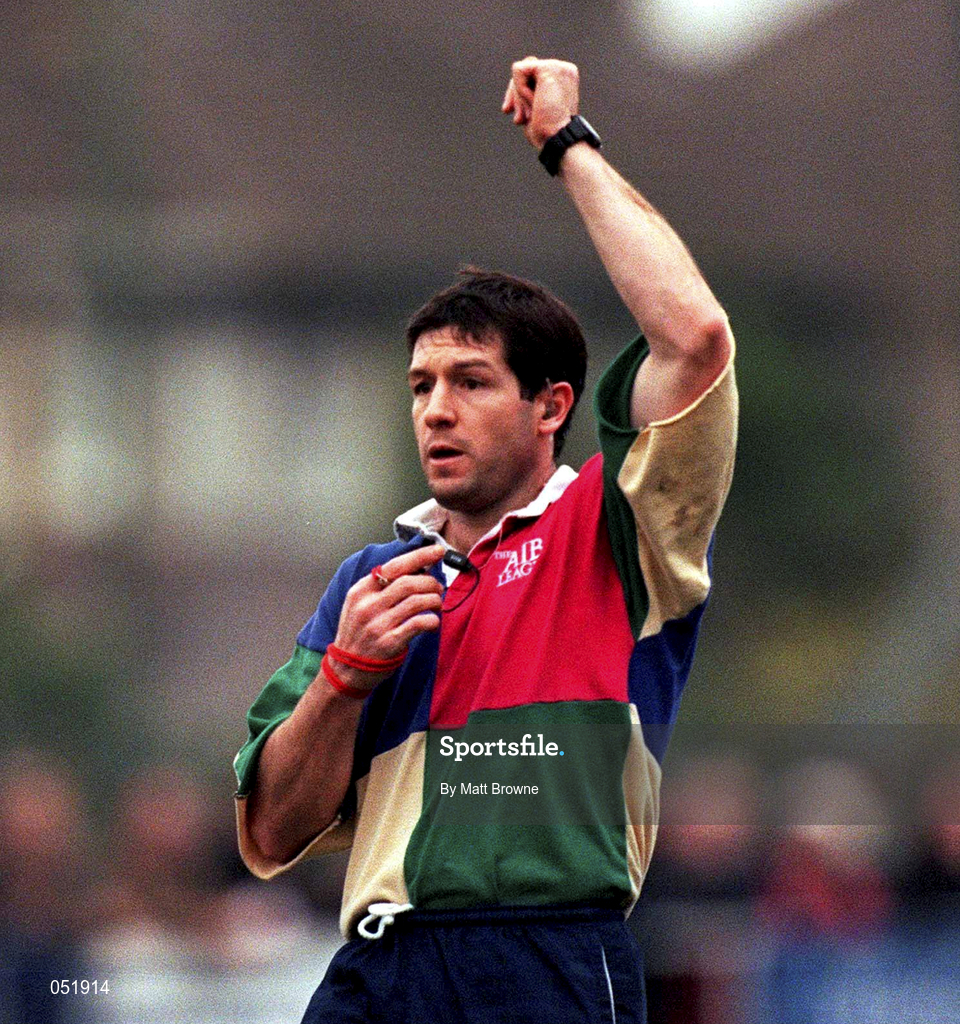 23 December 2000; Referee Alain Rolland during the AIB All-Ireland League Division 1 match between Terenure College RFC and Cork Constitution RFC at Lakelands Park in Dublin. Photo by Matt Browne/Sportsfile