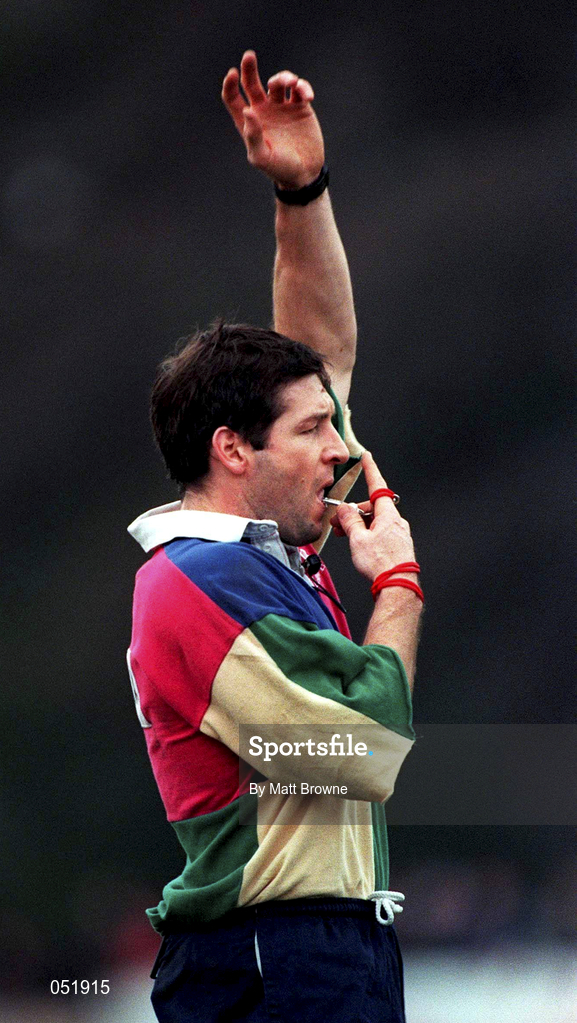23 December 2000; Referee Alain Rolland during the AIB All-Ireland League Division 1 match between Terenure College RFC and Cork Constitution RFC at Lakelands Park in Dublin. Photo by Matt Browne/Sportsfile