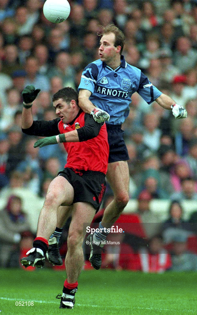 18 September 1994; Brian Stynes of Dublin in action against Gregrory McCartan of Down during the Bank of Ireland All-Ireland Senior Football Championship Final match between Down and Dublin at Croke Park in Dublin. Photo by Ray McManus/Sportsfile