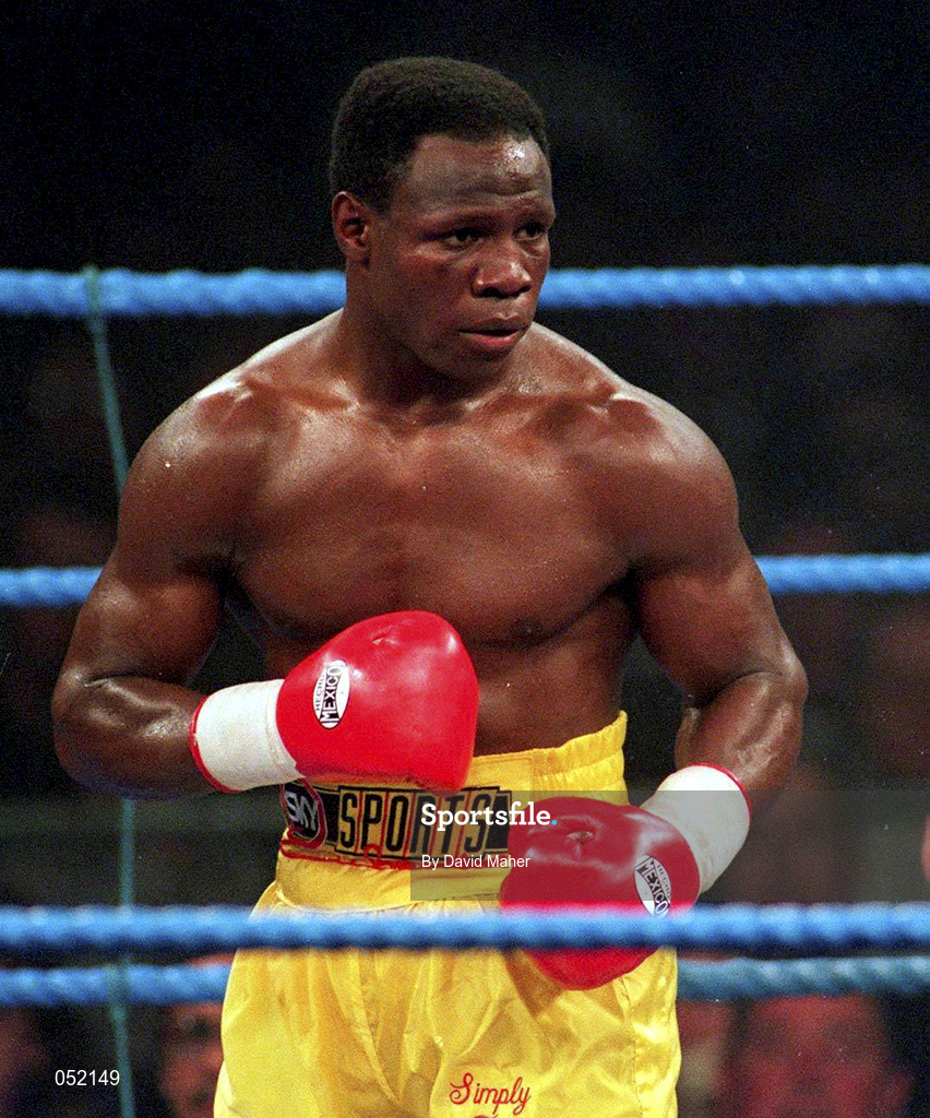 18 March 1995; Chris Eubank during the WBO Super-Middleweight Title Fight against Steve Collins at Green Glens Arena in Millstreet, Cork Boxing. Photo by David Maher/Sportsfile