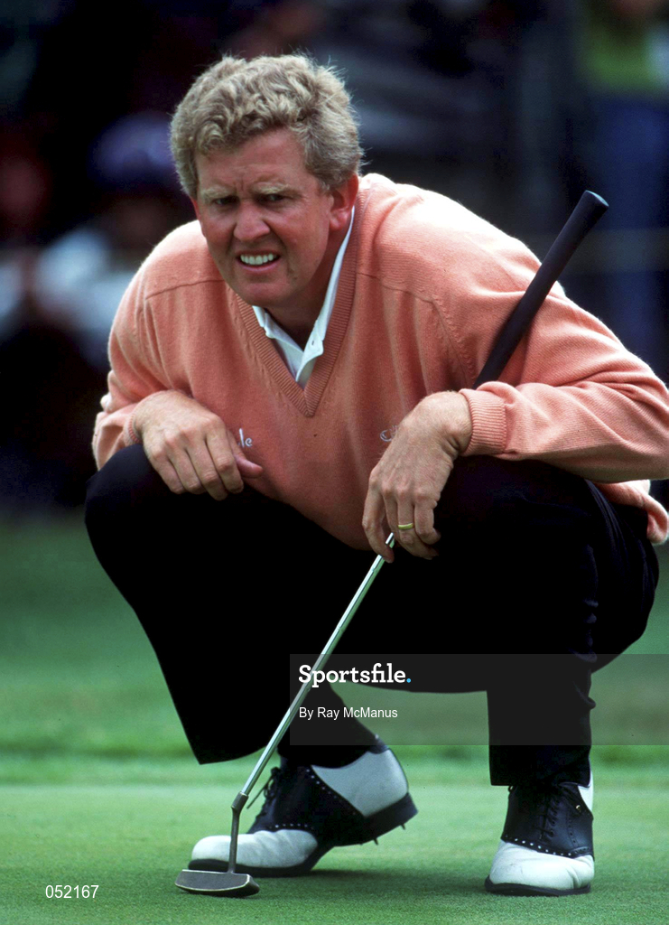7 July 1996; Colin Montgomerie lines up a putt during the fourth round of the Murphy's Irish Open Golf Championship at Druid's Glen in Wicklow. Photo by Ray McManus/Sportsfile