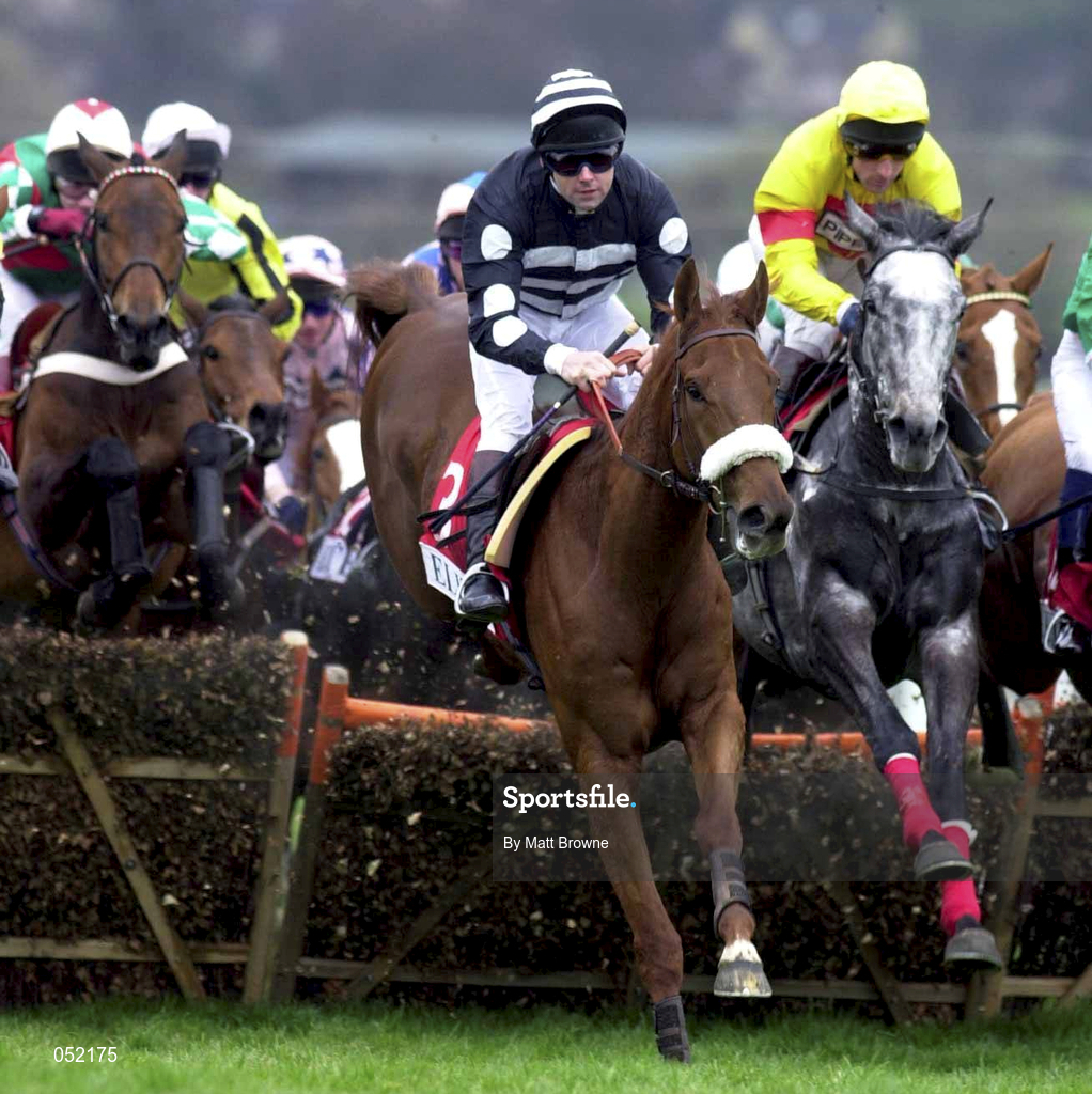 16 March 2000; Asador, with Conor O'Dwyer up, jumps the last first time round during the Elite Racing Club Triumph Hurdle on Day Three of the Cheltenham Racing Festival at Prestbury Park in Cheltenham, England. Photo by Matt Browne/Sportsfile