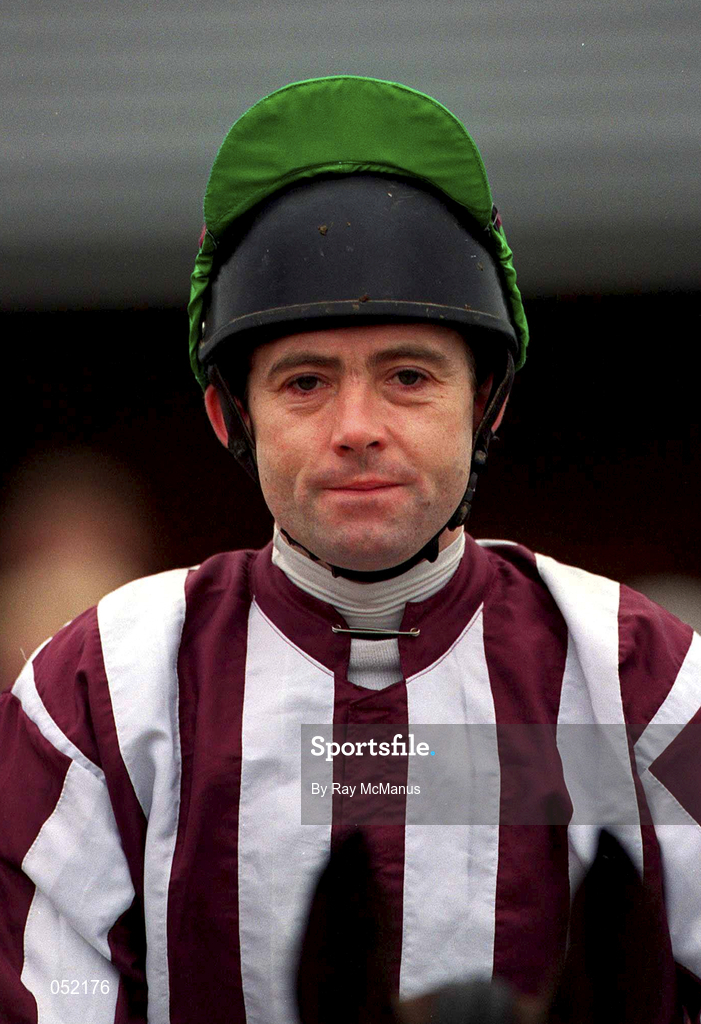 16 January 2000; Jockey Conor O'Dwyer prior to the Fairyhouse European Breeders Fund Mares Maiden Hurdle at Fairyhouse Racecourse in Meath. Photo by Ray McManus/Sportsfile