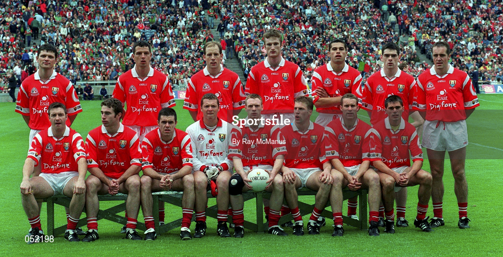 22 August 1999; The Cork team prior to the All-Ireland Senior Football Championship Semi-Final match between Cork and Mayo at Croke Park in Dublin. Photo by Ray McManus/Sportsfile