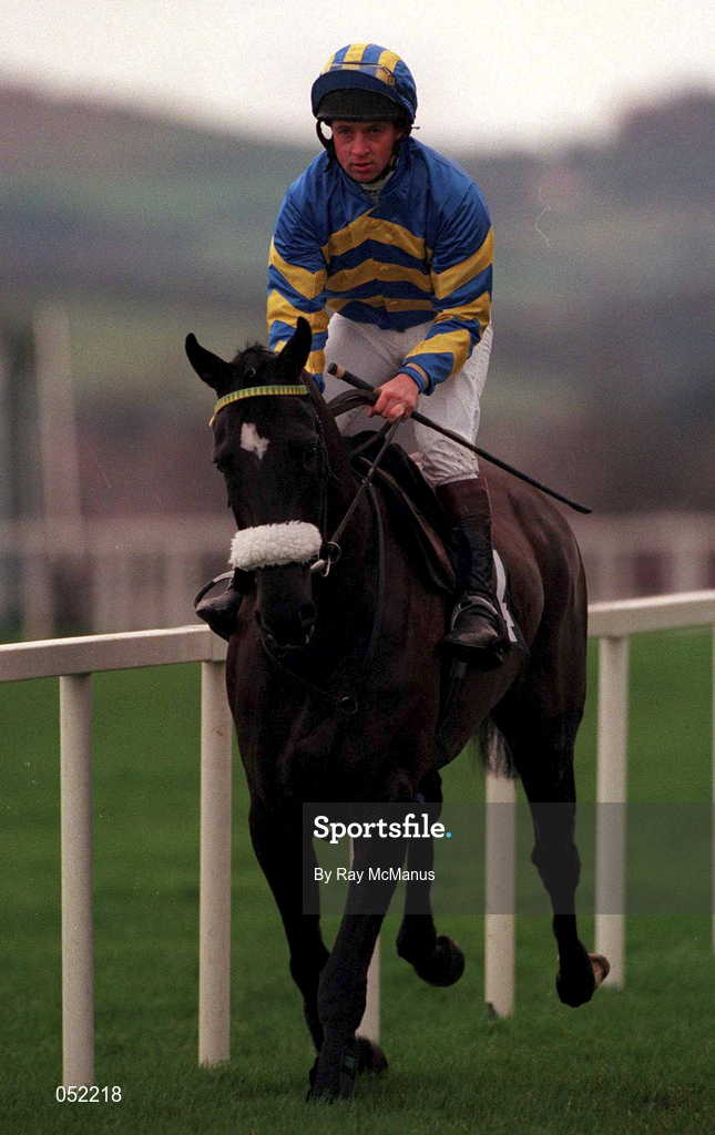 26 December 2000; Bob Justice, with Garrett Cotter up, go to post prior to the Kerry Spring Maiden Hurdle on Day One of the Leopardstown Christmas Festival at Leopardstown Racecourse in Dublin. Photo by Ray McManus/Sportsfile