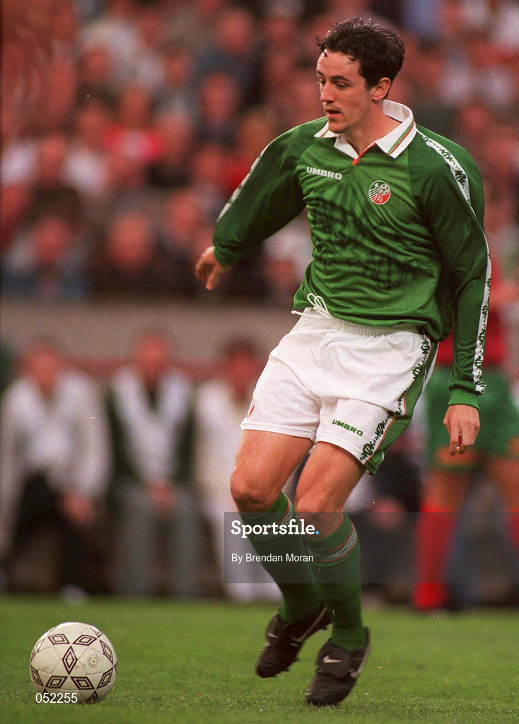 29 May 1996; Dave Savage of Republic of Ireland during the International Friendly between Republic of Ireland and Portugal at Lansdowne Road in Dublin. Photo by Brendan Moran/Sportsfile