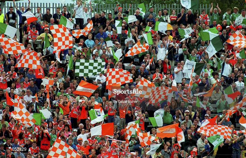 25 June 2000; Fermanagh and Armagh fans during the Bank of Ireland Ulster Senior Football Championship Semi-Final match between Armagh and Fermanagh at St. Tiernach's Park, Clones. Photo by David Maher/Sportsfile
