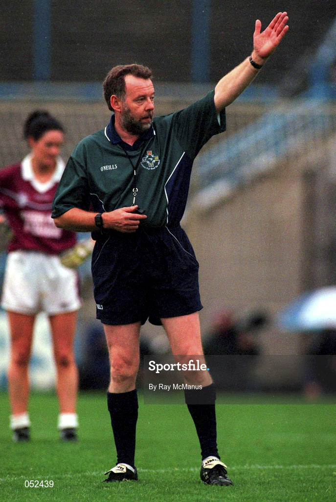 1 October 2000; Referee FinbarrO'Driscoll during the All-Ireland Ladies Junior Football Final match between Down and Galway at Croke Park in Dublin. Photo by Ray McManus/Sportsfile
