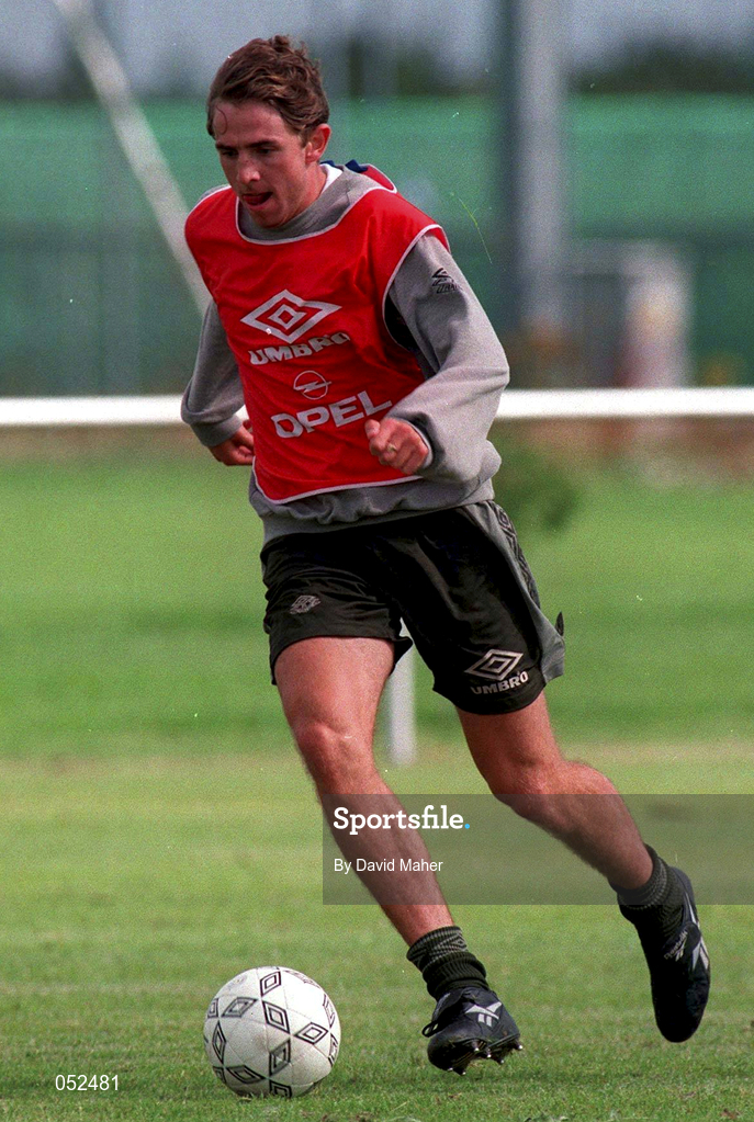 26 August 1996; Gareth Farrelly during a Republic of Ireland Training Session at the AUL Complex in Clonshaugh, Dublin. Photo by David Maher/Sportsfile