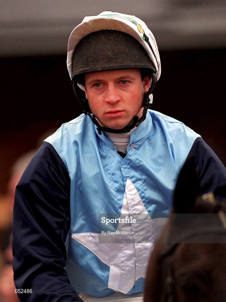 16 January 2000; Jockey Garrett Cotter prior to riding Gale Star in the Goosander (Colts & Geldings) Maiden Hurdle at Fairyhouse Racecourse in Meath. Photo by Ray McManus/Sportsfile