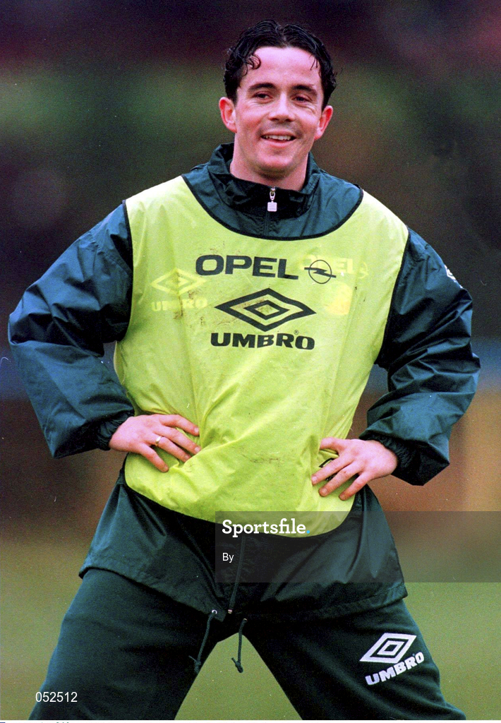 13 February 1996; Rep of Ireland Gary Kelly pictured during training session in Ivor Park, Pontyclun, South Wales. Soccer. Picture credit; David Maher/SPORTSFILE.
