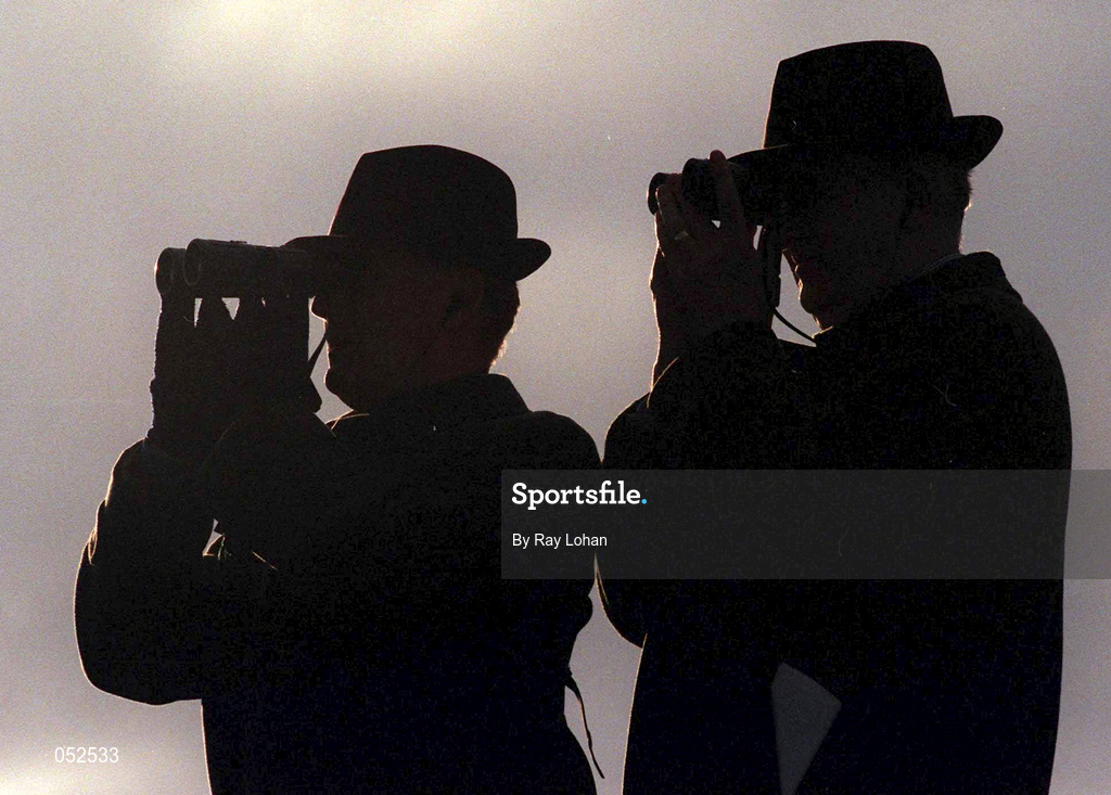 23 January 2000; Punters look on at Leopardstown Racecourse in Dublin. Photo by Ray Lohan/Sportsfile
