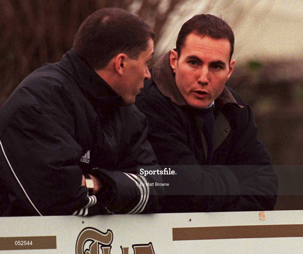 23 December 2000; Ireland International Girvan Dempsey, right, looks on during the AIB All-Ireland League Division 1 match between Terenure College RFC and Cork Constitution RFC at Lakelands Park in Dublin. Photo by Matt Browne/Sportsfile