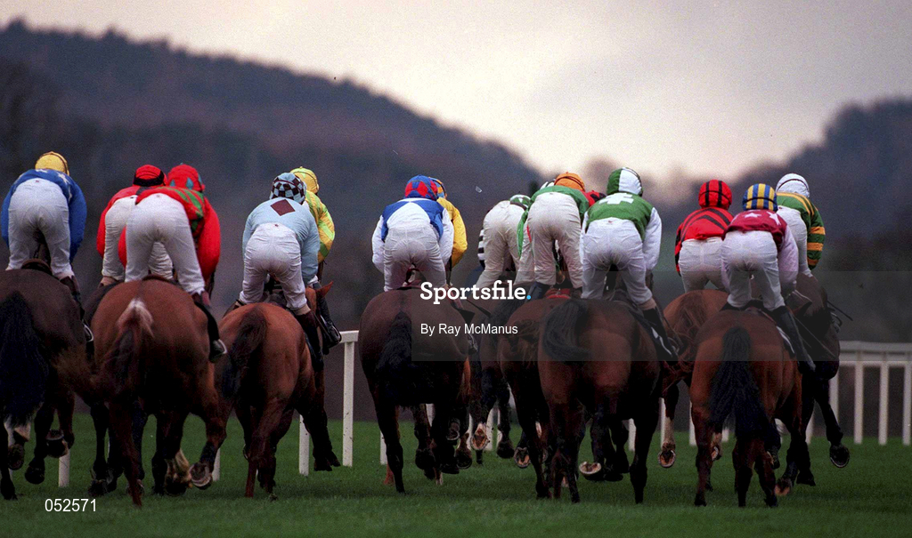 26 December 2000; Runners and Riders during the Denny WAIFOS Maiden Hurdle on Day One of the Leopardstown Christmas Festival at Leopardstown Racecourse in Dublin. Photo by Ray McManus/Sportsfile