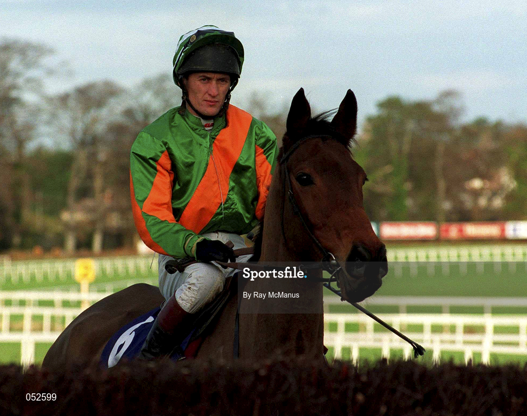 26 December 1999; Irregular Planting, with Kieran Gaule up, prior to the Denny Gold Medal Novice Steeplechase on Day One of the Leopardstown Christmas Festival at Leopardstown Racecourse in Dublin. Photo by Ray McManus/Sportsfile
