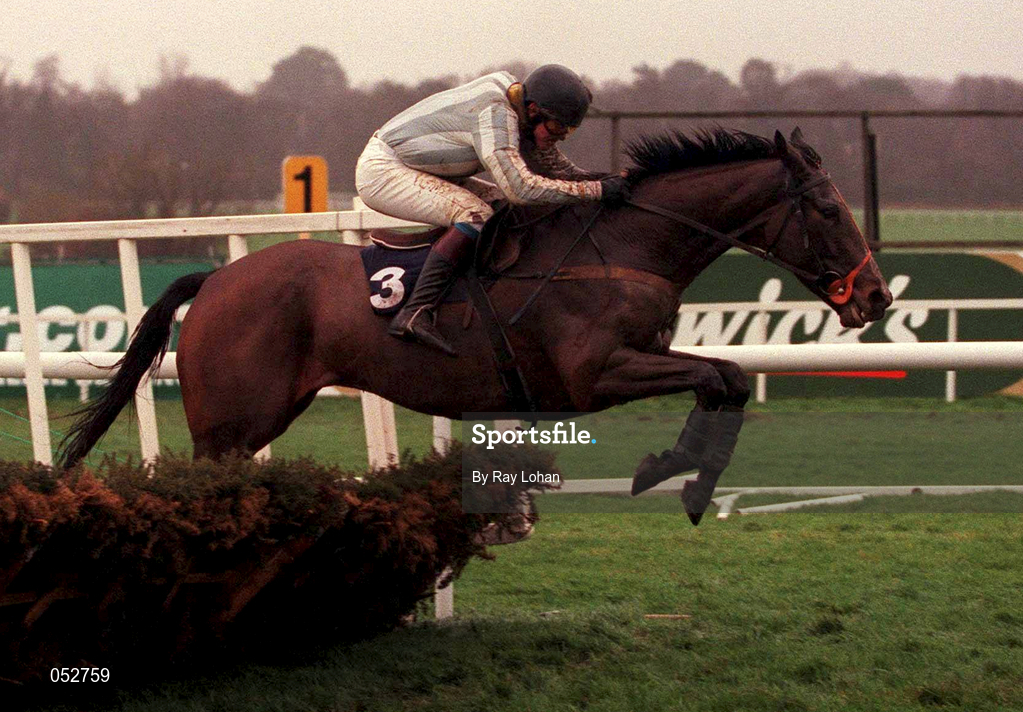 31 December 2000; Bob What, with Ruby Walsh up, jump the last during the O'Dwyers Stillorgan Orchard Novice Hurdle on day three of the Leopardstown Christmas Festival at Leopardstown Racecourse in Dublin. Photo by Ray Lohan/Sportsfile