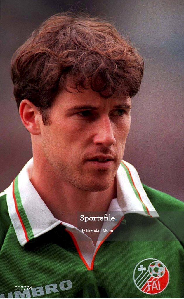 29 May 1996; Kenny Cunningham of Republic of Ireland prior to the International Friendly match between Republic of Ireland and Portugal at Lansdowne in Dublin. Photo by Brendan Moran/Sportsfile