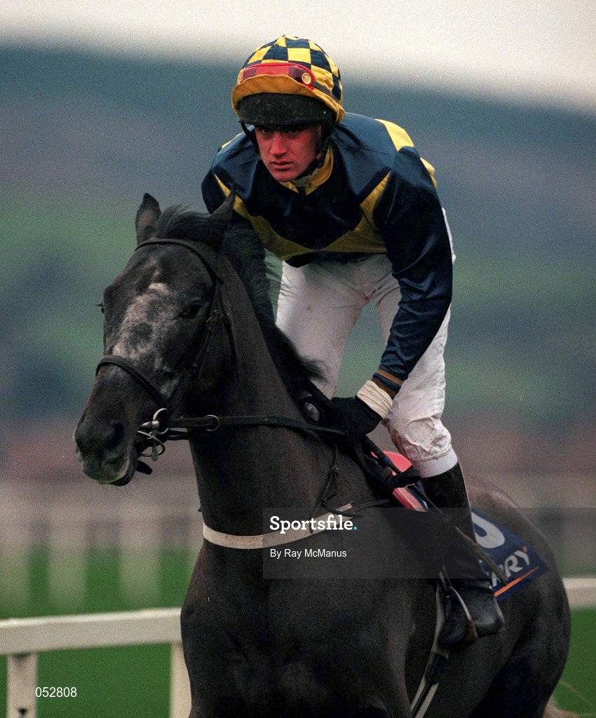 26 December 2000; Khairambar, with Kieran Kelly up, go to post prior to the Denny Juvenile Hurdle on Day One of the Leopardstown Christmas Festival at Leopardstown Racecourse in Dublin. Photo by Ray McManus/Sportsfile