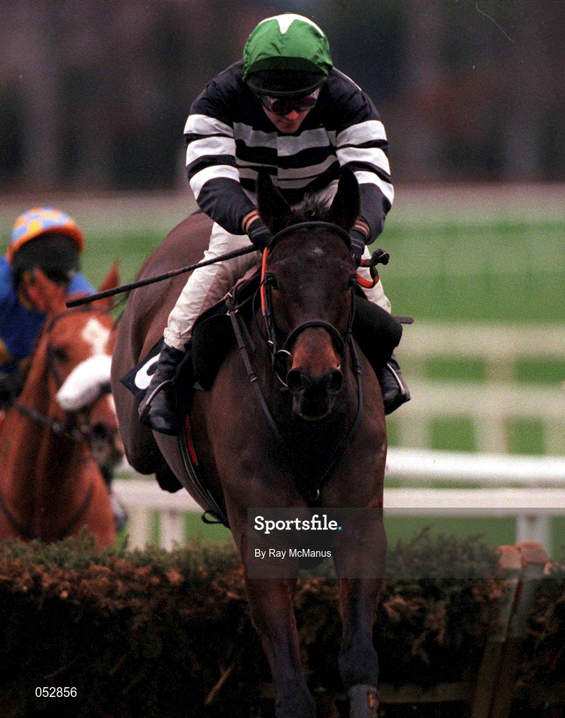 26 December 2000; Look to the future, with DJ Casey up, jumps the last during the Denny WAIFOS Maiden Hurdle on Day One of the Leopardstown Christmas Festival at Leopardstown Racecourse in Dublin. Photo by Ray McManus/Sportsfile
