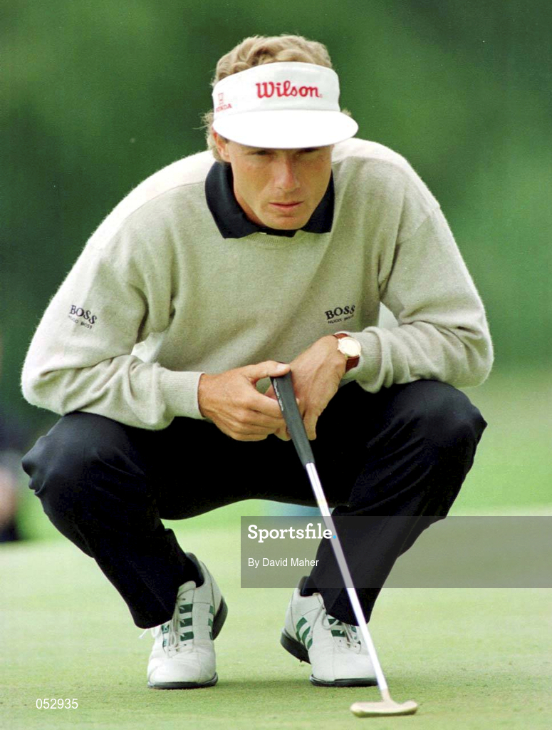 2 July 1996; Bernhard Langer of Germany lines up a putt during the Pro-Am of the 1996 Murphy's Irish Open at Druids Glen Gold Course in Wickow. Photo by David Maher/Sportsfile