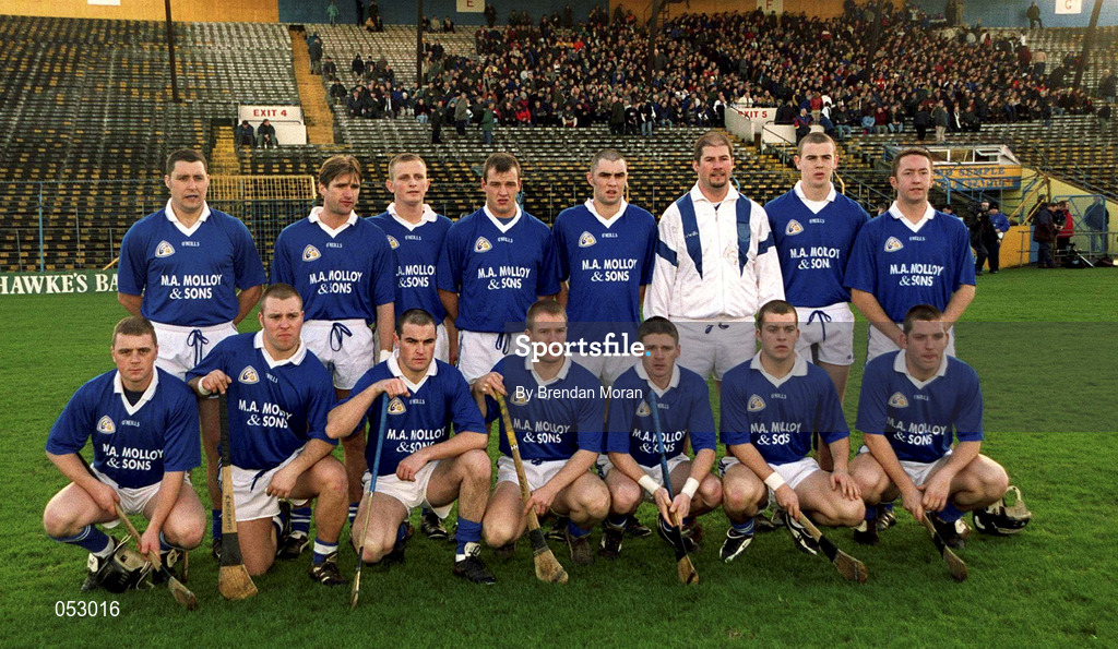 26 November 2000; The Mount Sion panel prior to the AIB Munster Senior Hurling Club Championship Final match between Sixmilebridge and Mount Sion at Semple Stadium in Thurles, Tipperary. Photo by Brendan Moran/Sportsfile