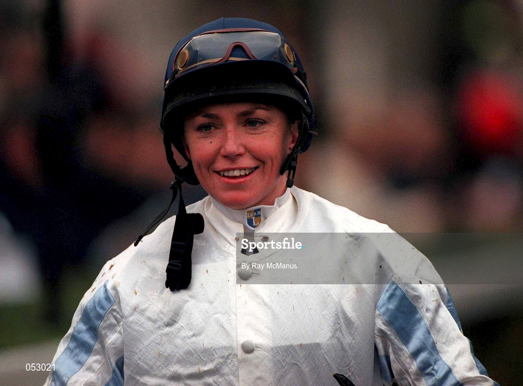 26 December 2000; Jockey Caroline Hutchinson on Day One of the Leopardstown Christmas Festival at Leopardstown Racecourse in Dublin. Photo by Ray McManus/Sportsfile