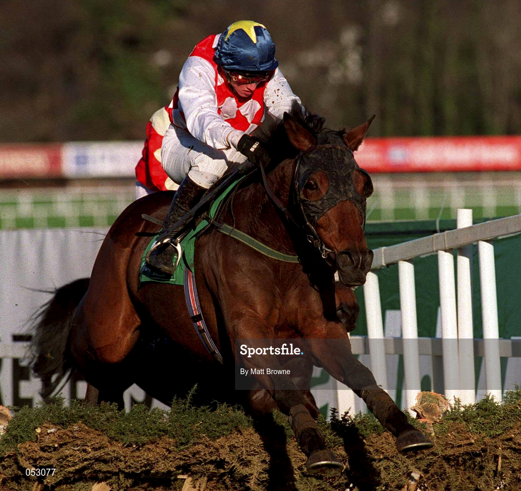 27 December 2000; Orthez, with Neil Mulholland up, jumps the last during the Paddy Power Online Handicap Hurdle on Day Two of the Leopardstown Christmas Festival at Leopardstown Racecourse in Dublin. Photo by Matt Browne/Sportsfile