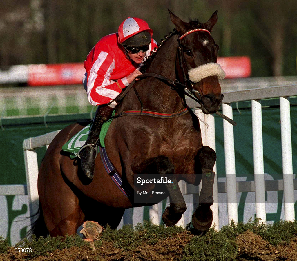27 December 2000; Orthez, with Neil Mulholland up, jumps the last during the Paddy Power Online Handicap Hurdle on Day Two of the Leopardstown Christmas Festival at Leopardstown Racecourse in Dublin. Photo by Matt Browne/Sportsfile