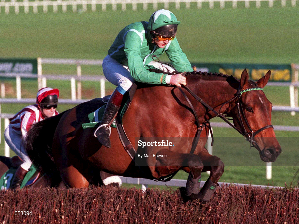 27 December 2000; Papillon, with Ruby Walsh up, jumps the last on their way to winning the Paddy Power Dial-a-Bet Steeplechase on Day Two of the Leopardstown Christmas Festival at Leopardstown Racecourse in Dublin. Photo by Matt Browne/Sportsfile