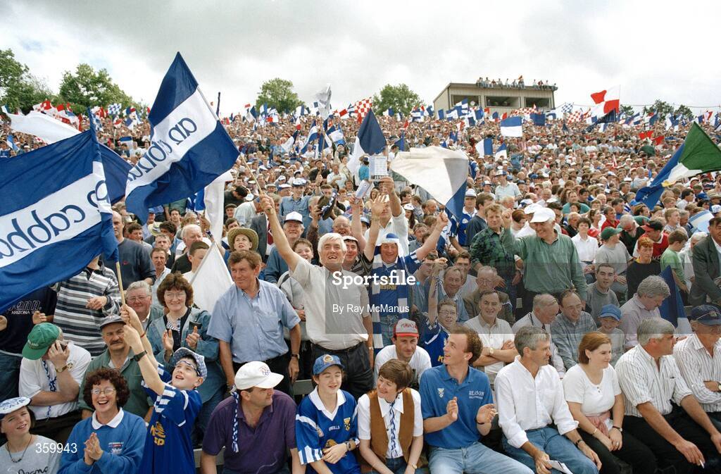 23 July 1995. Cavan supporters during the game. Ulster Senior Football Championship Final, Tyrone v Cavan, St. Tighearnach's Park, Clones, Co. Monaghan. Picture credit: Ray McManus / SPORTSFILE