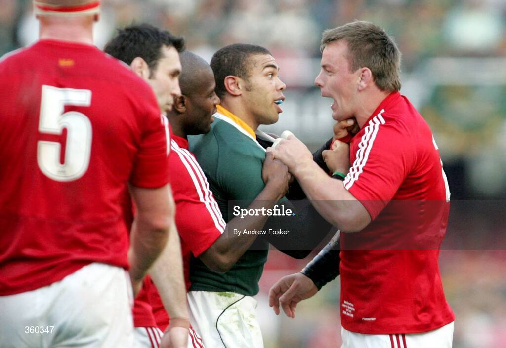 20 June 2009; Matthew Rees, British and Irish Lions, squares up against Bryan Habana, South Africa. 1st Test, South Africa v British and Irish Lions, ABSA Stadium, Durban, South Africa. Picture credit: Andrew Fosker / SPORTSFILE