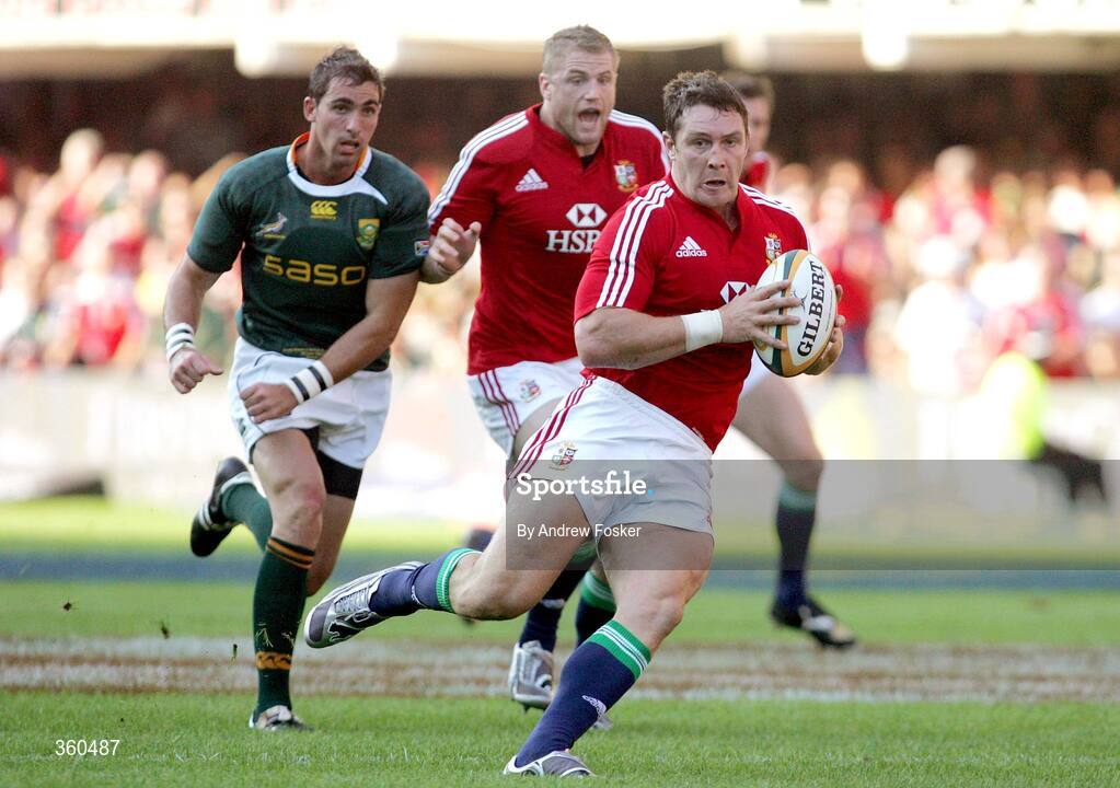 20 June 2009; David Wallace, British and Irish Lions, breaks in the first half with Jamie Heaslip in support. 1st Test, South Africa v British and Irish Lions, ABSA Stadium, Durban, South Africa. Picture credit: Andrew Fosker / SPORTSFILE