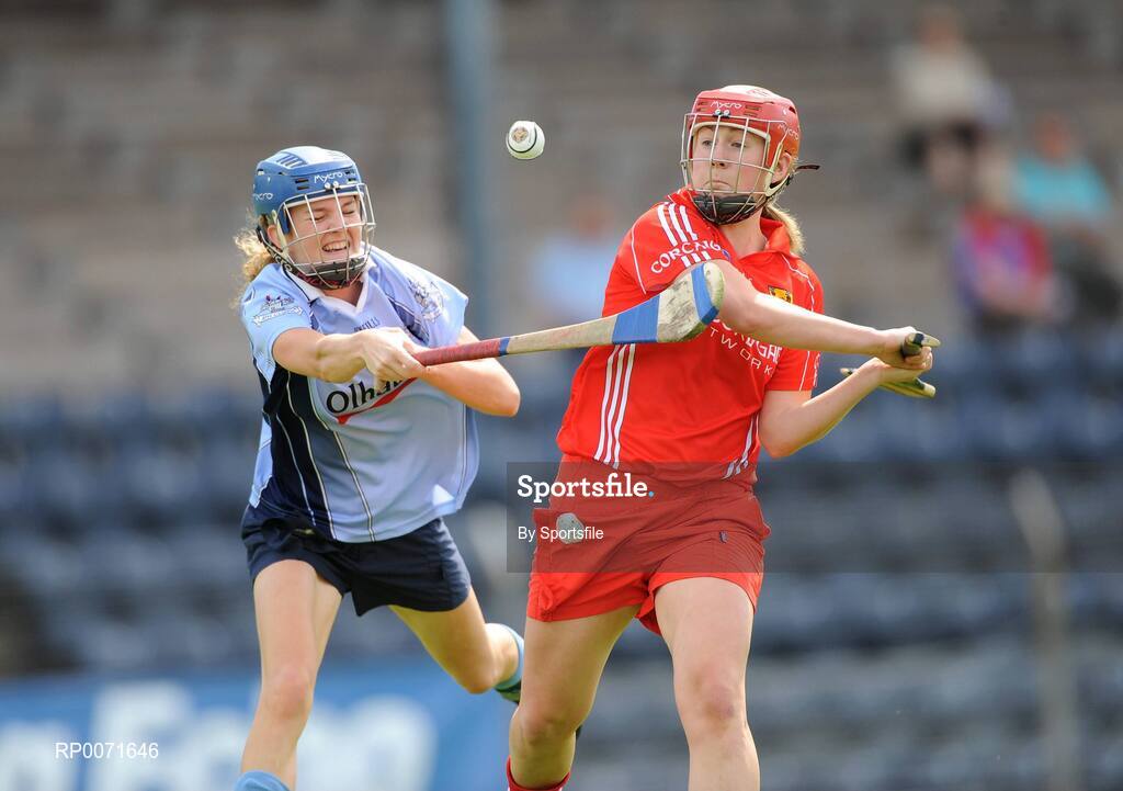 20 June 2009; Sile Burns, Cork, in action against Rachel Ruddy, Dublin. Gala Senior Camogie Championship, Group 1, Round 1, Cork v Dublin, Pairc Ui Rinn, Cork. Photo by Sportsfile